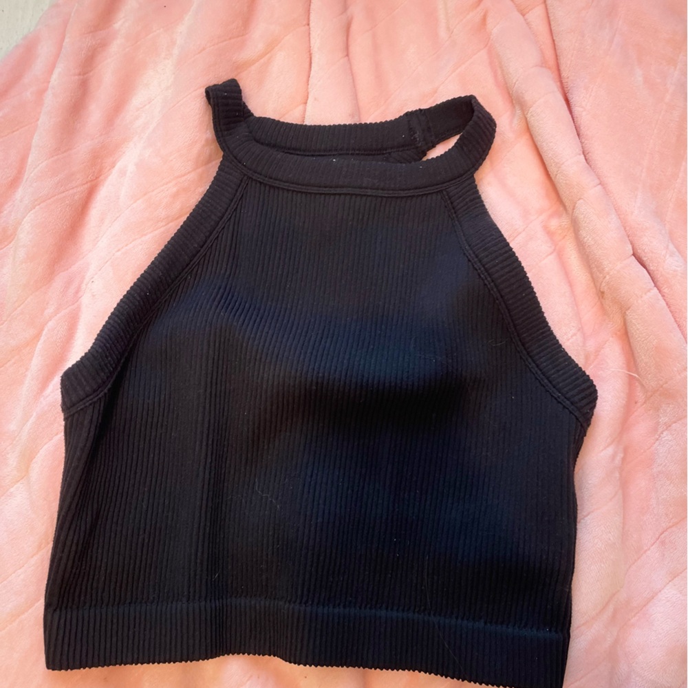 Aerie Black Ribbed Tank Top